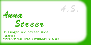 anna streer business card